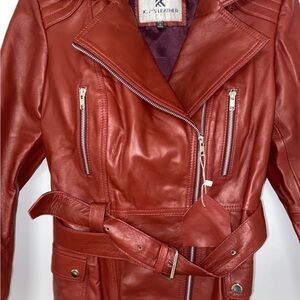 K.L.Y.S Leather Women's Rust Leather Jacket